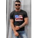 thumbnail image 1 of ABPHQTO Camiseta de manga corta con estampado gráfico de la bandera de EE. UU. para hombre de color negro, 1 of 5