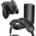 thumbnail image 1 of Soporte adhesivo mejorado para auriculares y mandos de juego, negro, montaje en pared o bajo escritorio, diseño plegable con almohadillas de goma, 1 of 7