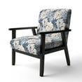 thumbnail image 3 of Designart "Moody Ethereal Shadows I" Blue Floral Upholstered Accent Chair - Cottage Arm Chair For Living Room, 3 of 5