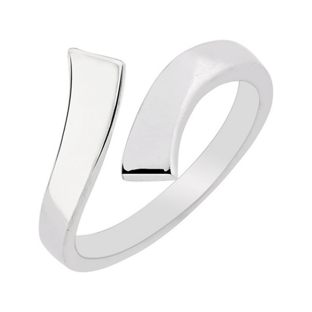 Bague d'Orteil Croisée en Argent Sterling 925 Brillante Ajustable