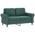 thumbnail image 2 of vidaXL 3 Piece Sofa Set with Cushions Dark Green Velvet, 2 of 5