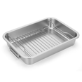 thumbnail image 1 of Stainless Steel Roasting Pan - Heavy Duty Turkey Roasting Baking Broiler Pan with Rack and Handle for Oven,for Chicken, 1 of 7