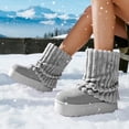 thumbnail image 2 of GJPBGK Women’s Warm Fuzzy Knit Mid-Calf Winter Snow Boots Cozy Outdoor Footwear Platform Flat Comfort Outdoor Winter Fashion Boots, 2 of 8
