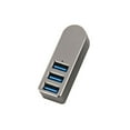 thumbnail image 1 of facefd 3-Port USB 3.0 Hub Aluminum Alloy Rotatable USB HUB Splitter Silver, 1 of 6
