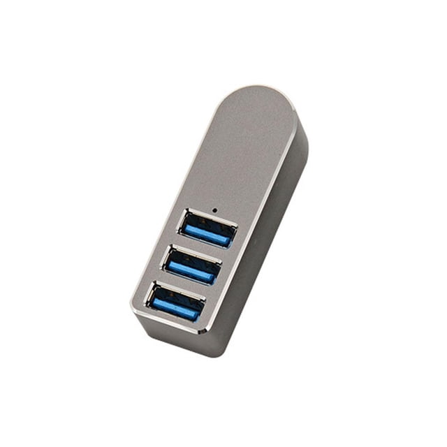 facefd 3-Port USB 3.0 Hub Aluminum Alloy Rotatable USB HUB Splitter Silver