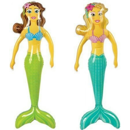 Set Of 2 Magical Inflatable Mermaids 36" Party Favordecorationaquatic Theme Inflate