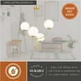 thumbnail image 5 of Avers 4 Light LED Compatible Gold Brass Mid-Century Modern Chandelier White Globe Glass, 5 of 12