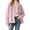 Pink -BY51, variant on Jacket Women Oversized Collared Casual Full Zip Fleece Jacket Long Sleeve, Loose Fit, Open Front Cardiagn, Warm, Outerwear, Travel Gray 2XL