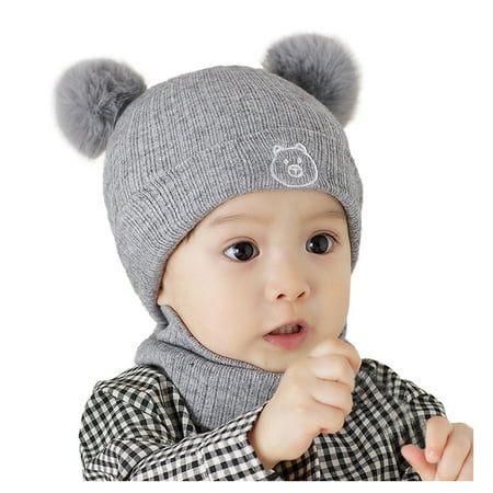 

Hat For Kids Toddler Kids Baby Boys Girl Pompon Hat Winter Warm Knit Crochet Beanie Cap Scarf