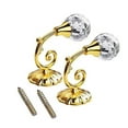 thumbnail image 3 of 2X Large Metal Crystal Glass Curtain Holdback Wall Tie Back Hanger Holder Polyester Curtains,Gold,Mixed Materials, 3 of 5