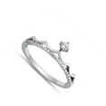 thumbnail image 4 of White CZ Solitaire Crown Tiara Princess Ring 925 Sterling Silver Band Jewelry Female Size 10, 4 of 4