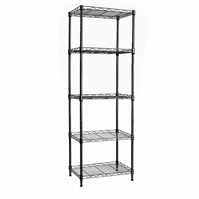 Estantería REGILLER de 5 hilos, metal, 135 x 30 x 143 cm, color negro