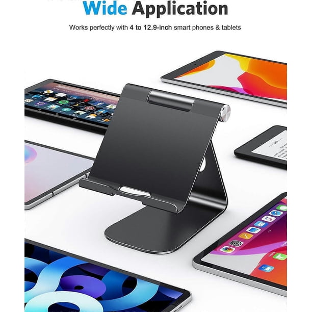 Adjustable Tablet Stand, Aluminum Minimalist Desktop Tablet Dock Compatible with New iPad/iPad Pro/iPad Air, etc. Silver