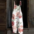thumbnail image 2 of Gibobby Pantalones cortos Mono informal con estampado floral y tirantes ajustables para mujer(Rosa， M), 2 of 4