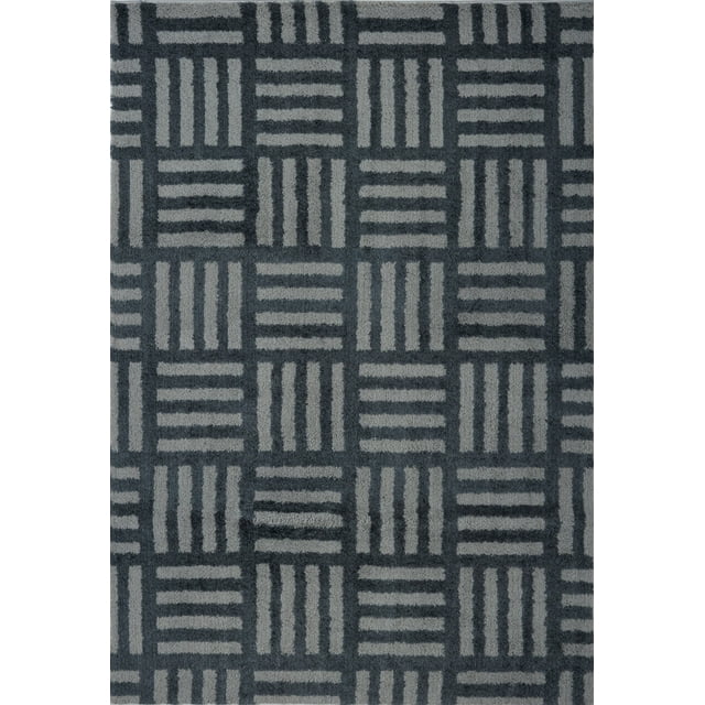 Ladole Rugs Stylish Modern Abstract Oknagon Contemparory Elegent Soft Shag Shaggy Grey Area Rug Carpet 3x5 (2'7" x 4'11", 80cm x 150cm)