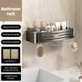 thumbnail image 4 of Eoperou Bathroom Shelf Towel Rack Strong Load-bearing Drainage Hole Design Self Adhesive No Drilling Easy to Install Storage Rack Shower Organizer, 4 of 8