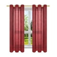 thumbnail image 2 of Sheer Curtains Grommet Drapes Window Treatments Light Filtering for Bedroom Living Room 2 Panels 42" x 63" Red Elegant Spiral, 2 of 7