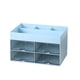 thumbnail image 2 of Organizador de Maquillaje de Gran Capacidad con Cajones, Caja de Almacenamiento para Tocador Plástica Multifuncional para Cosméticos, Cuidado de Uñas, Azul/Blanco/Rosa, 21x14.5x12.5cm para Encimeras, 2 of 5