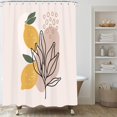 thumbnail image 6 of Abstract Boho Lemon Shower Curtain, Mid Century Modern Minimalist Fruit Shower Curtain Set, Leaves Shower Curtains for Bathroom，Waterproof Fabric with 12 Hooks, 72 x 72 Inches, 6 of 6