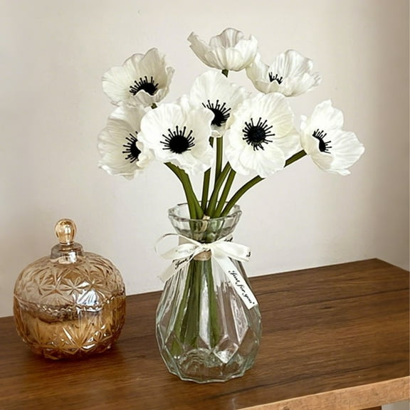 10pcs PU Real Touch Artificial Poppy Flowers Fake Flowers for Wedding Bouquets Corsages Centerpiece Floral Arrangements Home Kitchen Centerpieces Beautiful Artificial Floral for Home