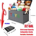 thumbnail image 6 of VICTORICH Space-Saving Toy Chest, 32 gal Extra Large Collapsible Toy Storage Bins with Lids for Kids Playroom, Gray, 6 of 8