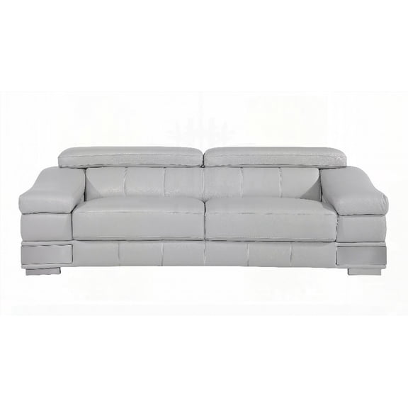Modern Italian Leather 3-Seater Sofa 220×80×75cm (Stainless Steel Legs)
