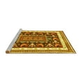 thumbnail image 2 of Ahgly Company Machine Washable Indoor Round Animal Yellow Traditional Area Rugs, 6' Round, 2 of 4