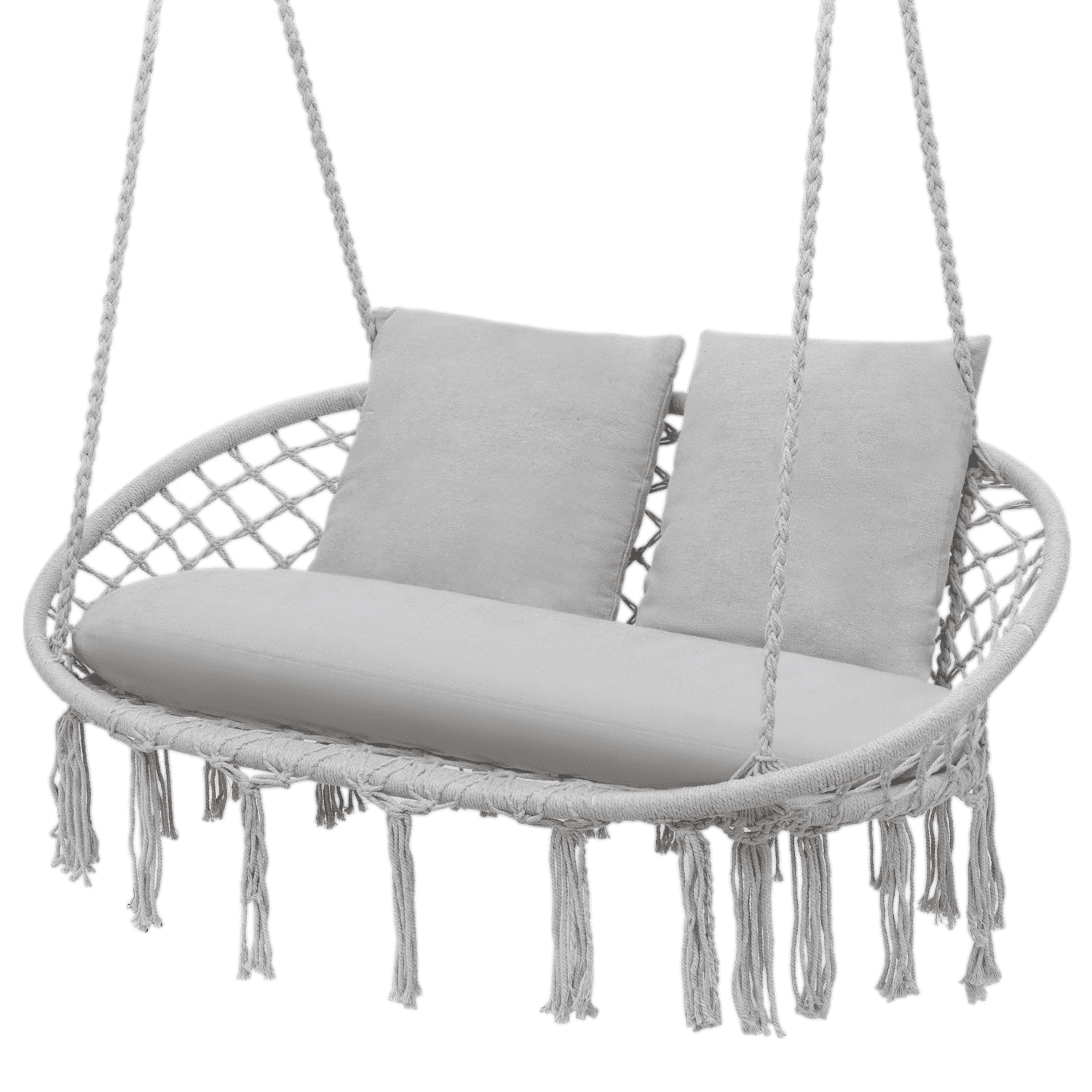 MoNiBloom 2Person Hammock Chair Macrame Swing with Soft Cushion