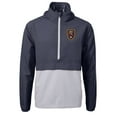 thumbnail image 2 of Men's-Cutter & Buck  Navy Real Salt Lake Charter Eco Recycled Anorak Hooded Half-Zip Jacket, 2 of 3