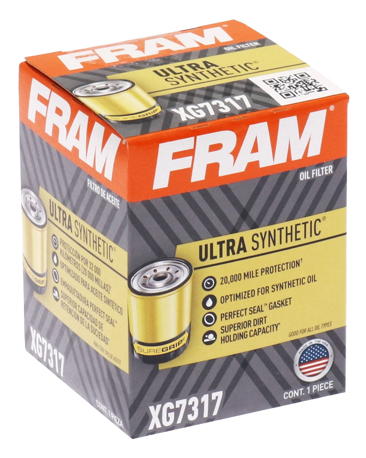 FRAM Ultra Synthetic Oil Filter, XG7317 Fits select 20022023 HONDA CR