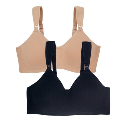 Loving Moments by Leading Lady 2 Pack Maternity to Nursing Wirefree Bra with Comfort Straps and Full Sling, Style L388