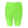 thumbnail image 4 of UJNDER Women's High Waisted Neon Shiny Capri Leggings Yoga Running Shorts Fitness Workout Activewear Green S, 4 of 4