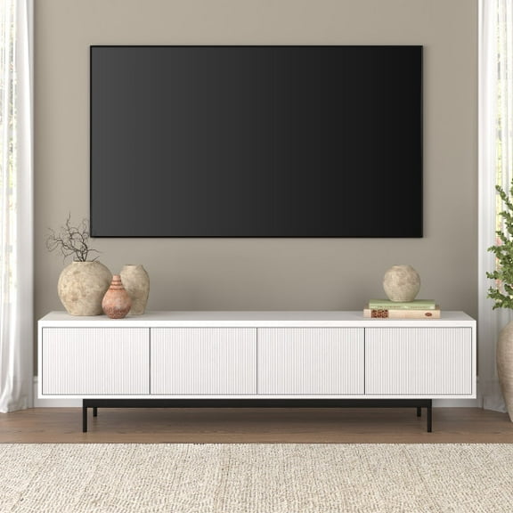 Whitman Rectangular TV Stand for TV's up to 85" in White