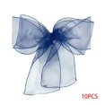 thumbnail image 1 of Kearding 10 Uds. Fajas de Organza, funda para silla, faja con lazo, boda, banquete, fiesta, lazos más completos Decoración del hogar azul profundo Kearding JJ14475-09, 1 of 4
