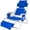 Blue, variant on SUNSPIRE Reclining Beach Chairs Lounge 3in1 Lightweight Aluminum Removable Footrest Sun Tanning Adjustable Face Holder with Cup Holder Outdoor Blue