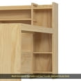 thumbnail image 6 of Wooden Full Size Daybed with Storage Shelves, Multi-functional Bed with Twin Size Trundle Bed and Study Desk, Natural, 6 of 13