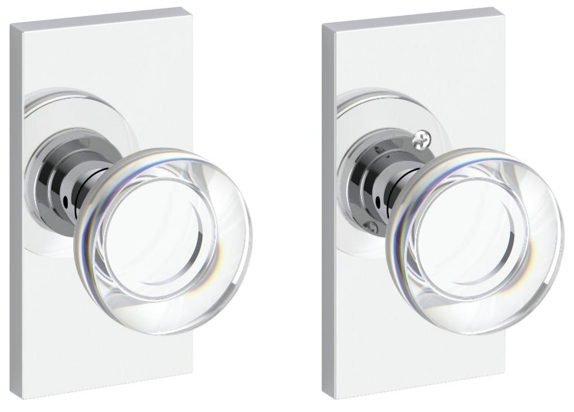 Baldwin PSCCYCFR190 Contemporary Crystal Passage Door Knob Set - Black