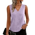 thumbnail image 2 of Resicozy Women Cotton Linen Tank Tops V Neck Loose Causal Sleeveless Summer Shirts Shirts Camisole 2026 Purple M, 2 of 5