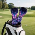 thumbnail image 3 of Yuyamidu Purple Butterfly Golf Club Head Cover with Soft Lining Flowers Driver Fairway Wood Hybrid Headcover PU Leather Golf Club Cover Gift for Golfers, 3 of 8