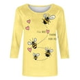 thumbnail image 5 of Vekome Bee Day Womens Blouses 3/4 Sleeve Plus Size Pullover Tops Loose Crewneck Holiday Tee Shirts Holiday Blouses, 5 of 5