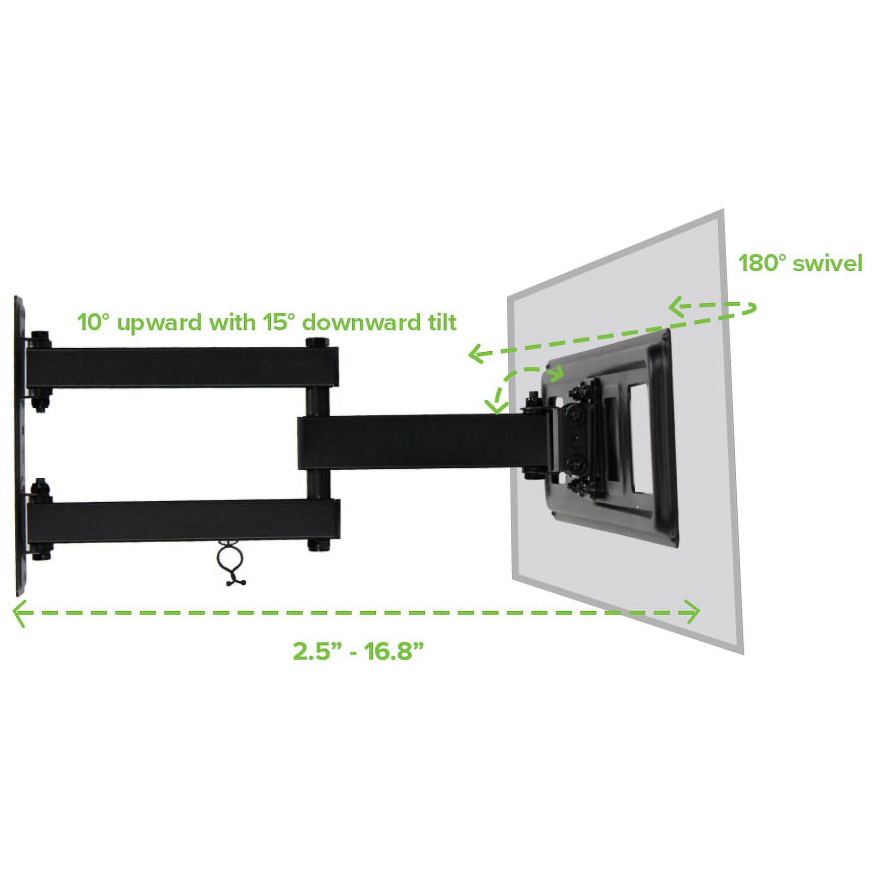 NavePoint Articulating Corner Wall Mount Bracket WithTilt Swivel For LED LCD Plasma Flat Screen TV From 32-55 Inches Black - image 3 of 6