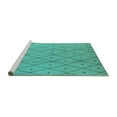 thumbnail image 2 of Ahgly Company Machine Washable Indoor Round Solid Turquoise Blue Modern Area Rugs, 8' Round, 2 of 4