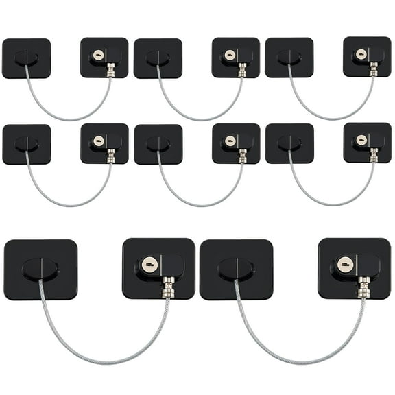 8PCS Refrigerator Lock, Child Safety Cabinet Locks, Mini Fridge Locks for Adults, Heavy Duty Lock for Refrigerator Cabinets, Drawers, Safety with Key