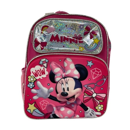 Disney Minnie Mouse 3D Face 12 Inches Toddler Backpack
