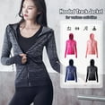 thumbnail image 3 of Labymos Veste de Sport à Fermeture Éclair Complète pour Femmes Manches Longues Raglan Trous de Pouce Léger Mince Course Sport Gym Vêtements Sport, 3 of 7