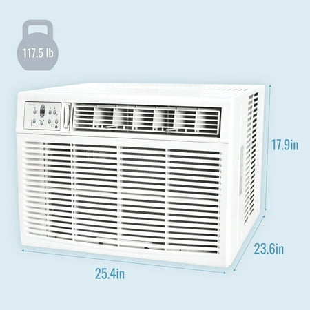 Keystone - 1000 Sq. Ft. 18,500 BTU Window Air Conditioner and 16,000 BTU Heater - White