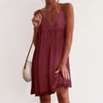 thumbnail image 2 of Women's Lace Mini Dress Casual Sleeveless Summer Beach Fashion Sexy Loose Hem Cute Flowy Comfortable Stylish Trendy Outfit, 2 of 2