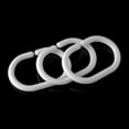 thumbnail image 2 of White Shower Curtain Rings Hooks Bathroom Plastic Strong Pole Rail Guide Hanger, 2 of 7