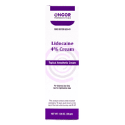 Oncor Lidocaine 4% Topical Anesthetic Cream, Tattoo Numbing Cream, 1.05 oz