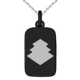 thumbnail image 1 of Stainless Steel Ogasawara Samurai Crest Engraved Small Rectangle Dog Tag Charm Pendant Necklace, 1 of 1